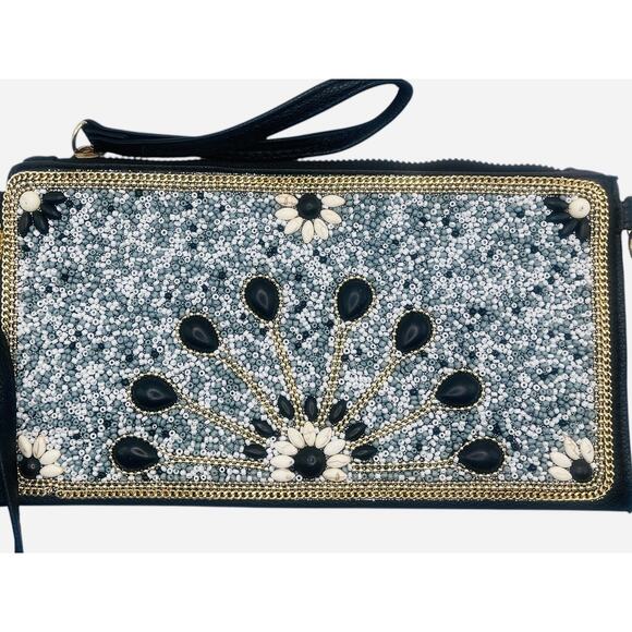 Coco & Carmen Beaded Crossbody Bag 9.75” x 5” - Picture 1 of 5